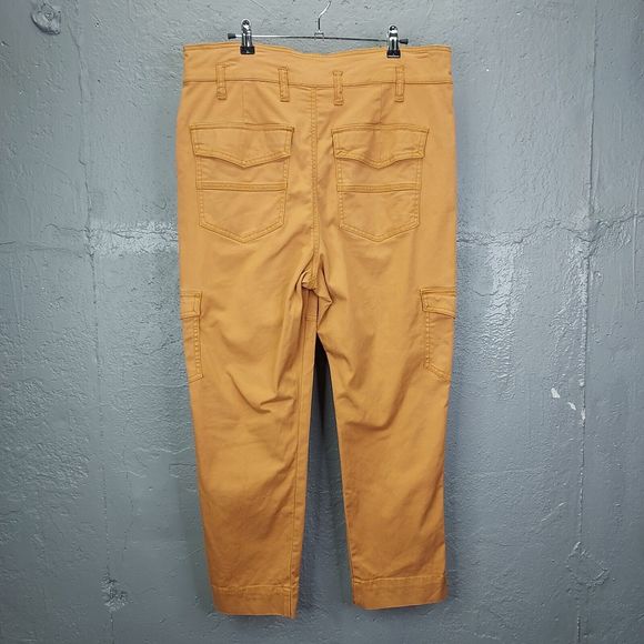 Cabi Cargo Pants Women's 6 Paper Bag Chino Cashew Brown Canvas High Rise no belt - Picture 5 of 15